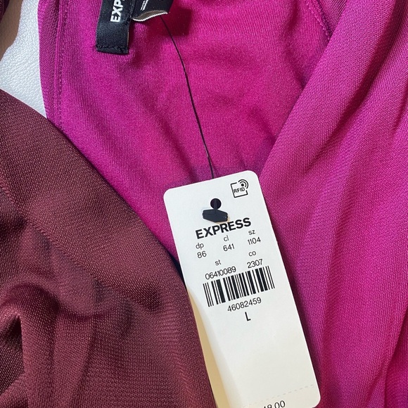 Express Burgundy and Magenta Halter Blouse - Picture 6 of 7